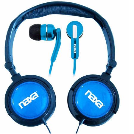 Naxa 2-In-1 Combo Super Bass Stereo Headphones & Earphones