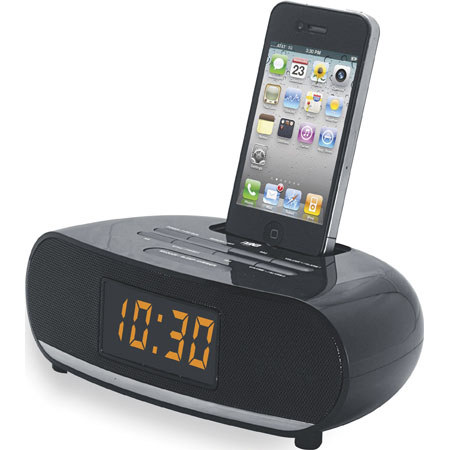 Naxa NI-3107 PLL Digital Alarm Clock Radio with Dock for iPod and iPhone