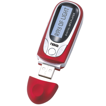 Naxa NM-105 MP3 Player with Digital FM Radio and 4GB Built-in Flash Memory, Red