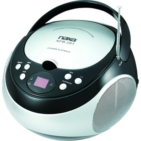 Naxa Portable CD Player with AM/FM Stereo Radio, Black