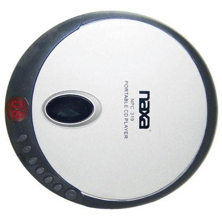 Naxa NPC-319 Slim Personal Disc Player with Stereo Earphones, Black