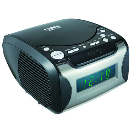 Naxa Digital Alarm Clock with Analog Tuning AM/FM Radio & CD Player