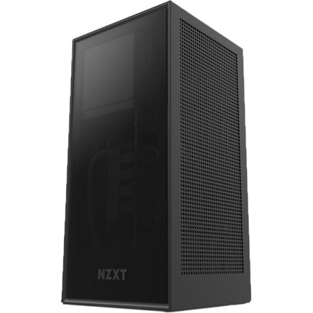 NZXT H1 Mini-ITX Case with Power Supply, Liquid Cooler, Riser Card, Matte Black
