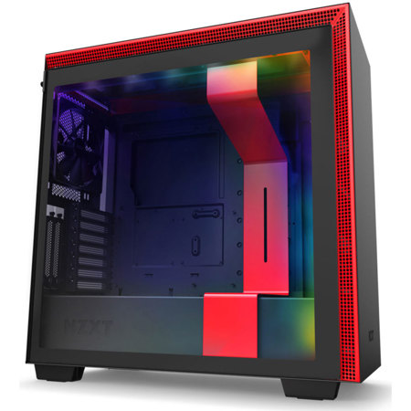 NZXT H710i Premium ATX Mid-Tower with Lighting and Fan Control, Matte Black/Red