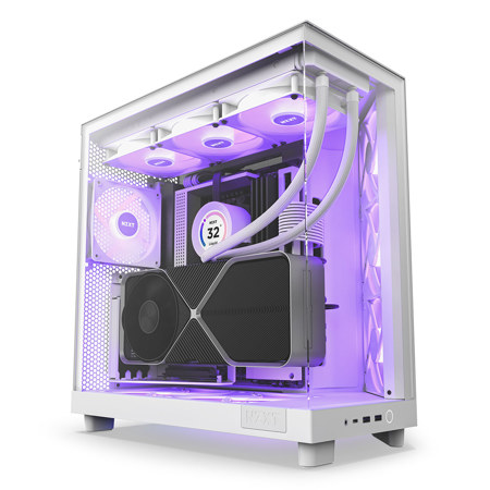 NZXT H6 Flow RGB Compact Dual-Chamber ATX Mid-Tower Airflow Computer Case, White