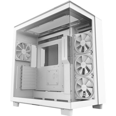 NZXT H9 Elite Premium Dual-Chamber RGB ATX Mid-Tower Computer Airflow  Case,White CM-H91EW-01