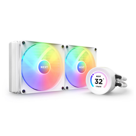 NZXT Kraken Elite RGB All-In-One Liquid CPU Cooler with LCD Display 280mm (2x 140mm Fans) Matte White