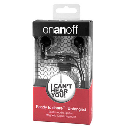 Onanoff LoveBuds HD Earbuds with Audio Splitter, I Can't Hear You Magneat