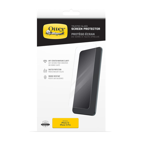 OtterBox Trusted Glass Screen Protector for Apple iPhone 12 and 12 Pro, Clear