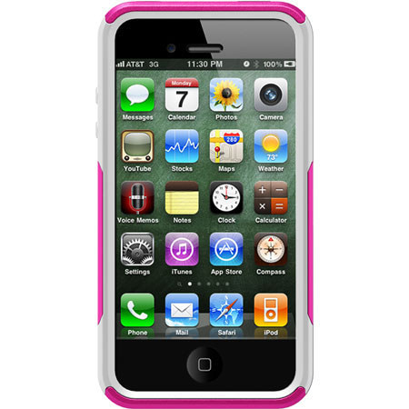 OtterBox Commuter Case for iPhone 4S - Hot Pink Plastic/White IMS