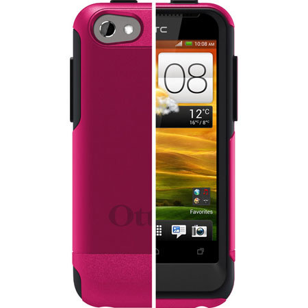 OtterBox Commuter Case for HTC One V Smartphone, Black/Pink