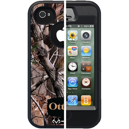 Otterbox Defender Case for i-Phone 4S - Black AP/Realtree Camo Pattern