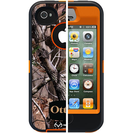 Otterbox Defender Case for i-Phone 4S - Blaze Orange/AP Realtree Camo Pattern