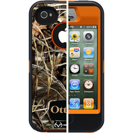 Otterbox Defender Case for i-Phone 4S - Blaze Orange/Max 4 Camo Pattern