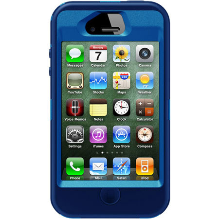 Otterbox Defender Case for i-Phone 4S - Ocean PC/Night Blue Slip Cover