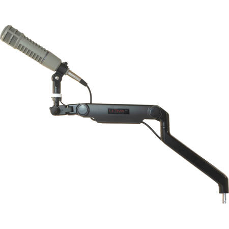 O.C. White ProBoom Ultima Gen2 ULP Adjustable Mic Boom with 45 Degree Fixed Angle Arm and Integrated Mic-Lite LED On Air Light, Black