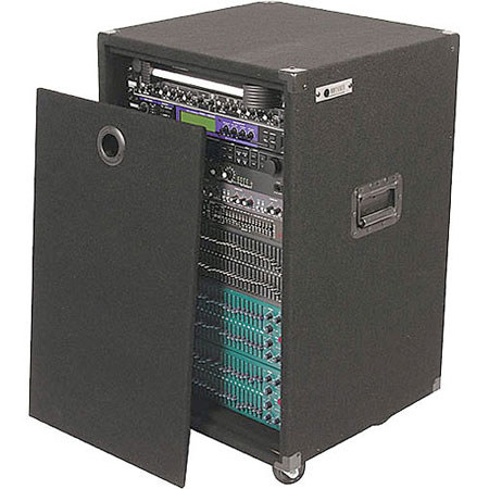 Odyssey Innovative Designs CRE16W Carpeted Econo Rack Case with Built-in Wheels, 16U