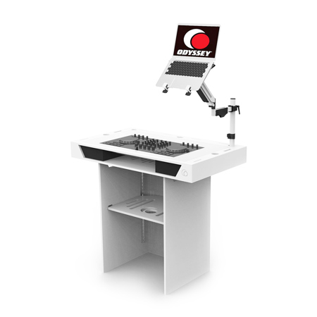 Odyssey Innovative Designs 40.5" DJ Mobile Podium, White