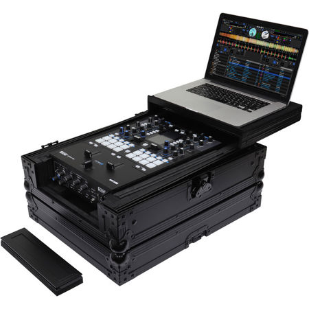 Odyssey Innovative Designs Black Label Low Profile Glide Style Series Universal Case with Extra Deep Rear Cable Space for 12" Format DJ Mixer
