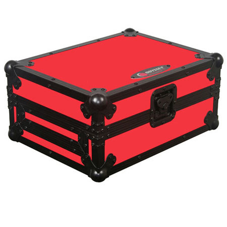 Odysseyy Flight Ready CD Player Case f/Large Tabletop CD Player, Red & Black