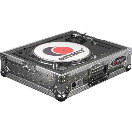 Odysseyy FTTDIA Flight-Zone Case f/Technics 1200 Turntable, Textured Silver