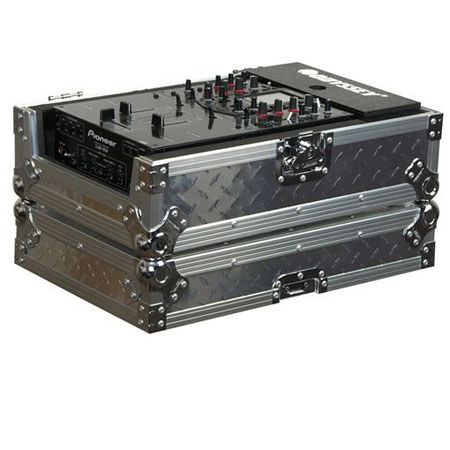 Odysseyy Flight Zone 10" DJ Mixer Case Silver Diamond Plated