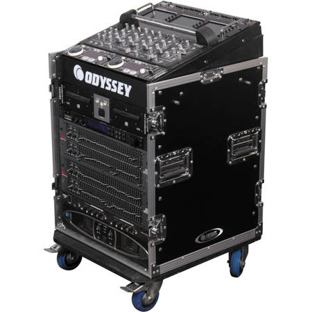 Odysseyy Flight Zone ATA Combo Rack Case w/Wheels, 11Ux12U Space