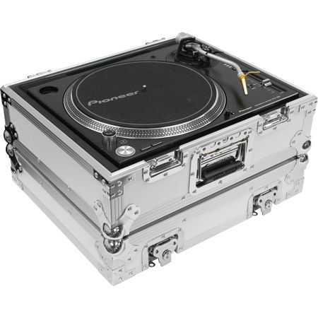 Odyssey Innovative Designs Flight Zone Universal Case for Technics 1200 Style DJ Turntables, White