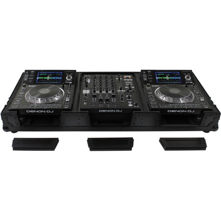 Odyssey Innovative Designs DJ Coffin for Two CD/Media Players & Mixer, Black