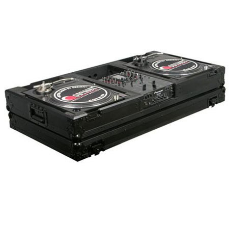 Odyssey Innovative Designs Black Label DJ Coffin Case for 10" Mixer and 2 Turntables in Battle Mode