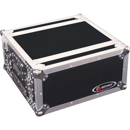 Odyssey Innovative Designs Flight Zone Rolling Shallow Four Space Special Effects Rack Case