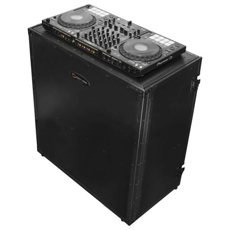 Odyssey Innovative Designs Two-Tier 33x36" DJ Fold-Out Stand, Black