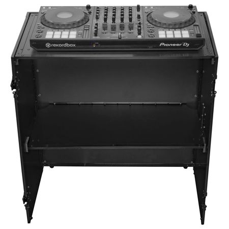 Odyssey Innovative Designs Two-Tier 33x36" DJ Fold-Out Stand, Black