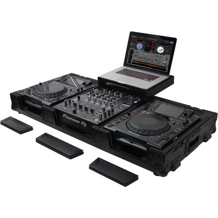 Odyssey Innovative Designs Black Label Glide Style DJ Coffin for 2 CD Players