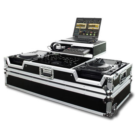 Odysseyy Flight Zone FZGS22000W Glide Style DJ Coffin Case, Black/Chrome