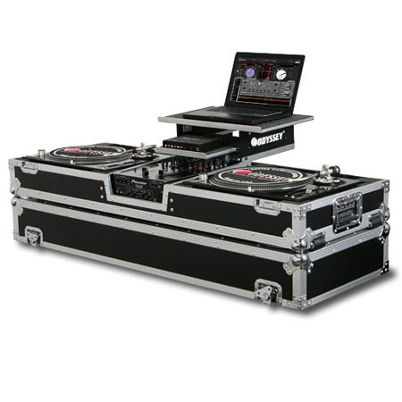 Odyssey Flight Zone Glide Laptop DJ Coffin, Holds 2 CD Turntables & 10" Mixer