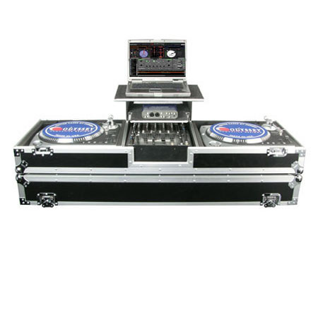 Odyssey Flight Zone Glide Laptop DJ Coffin, Holds 2 CD Turntables & 12" Mixer