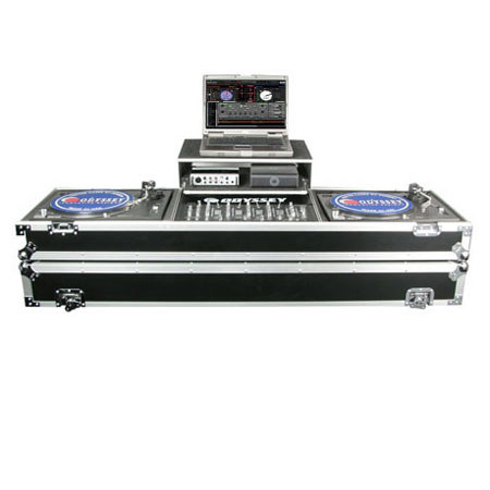 Odyssey Flight Zone Glide Laptop DJ Coffin, Holds 2 CD Turntables & 19" Mixer