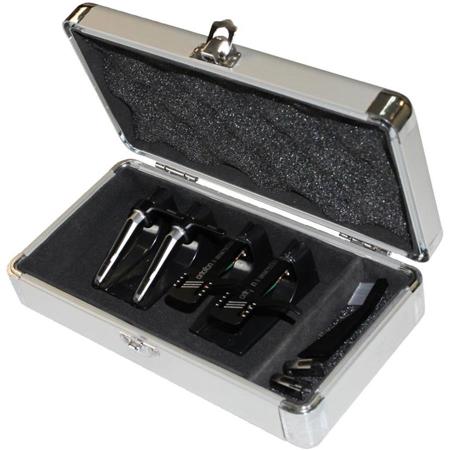 Odyssey Innovative Designs Krom Pro2 Case with Spare Needles Compartment for 4 Turntable Needle Cartridges, Silver