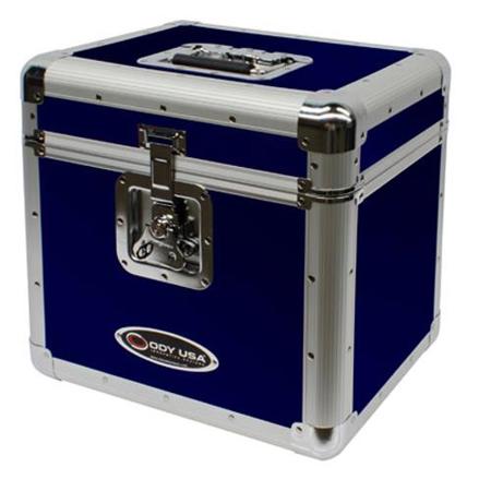Odyssey Innovative Designs Krom Series KLP2 Stackable LP Vinyl/Utility Case, Holds Approx. 70 Records, Blue