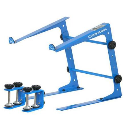 Odyssey Innovative Designs L Stand Laptop/Gear Stand with Clamps, Blue
