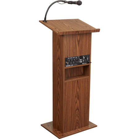 Oklahoma Sound Power Plus 111PLS Lectern with Wireless Handheld Mic, Medium Oak