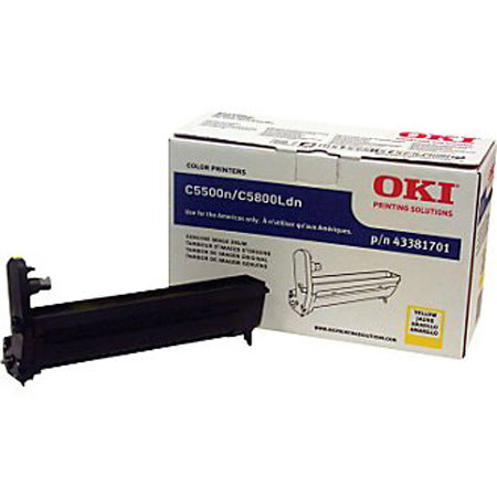 OKI Data 43381701 Yellow Image Drum for C5500n/C5800Ldn