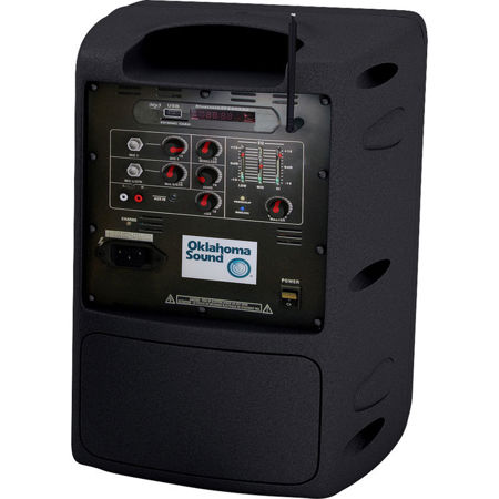 Oklahoma Sound PRA-8000 40W Wireless PA System, Omni Handheld Mic, Black