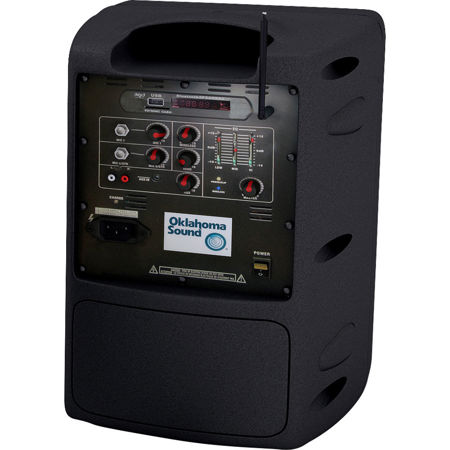 Oklahoma Sound PRA-8000 40W Wireless PA System, Lavalier Mic, Black