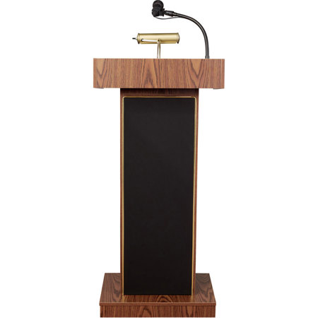 Oklahoma Sound Orator 800X Sound Lectern, Wireless Headset Mic, Medium Oak