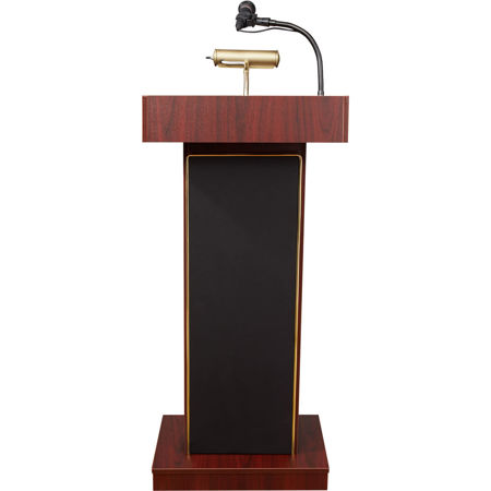 Oklahoma Sound Orator 800X Sound Lectern, Wireless Handheld Mic, Mahogany