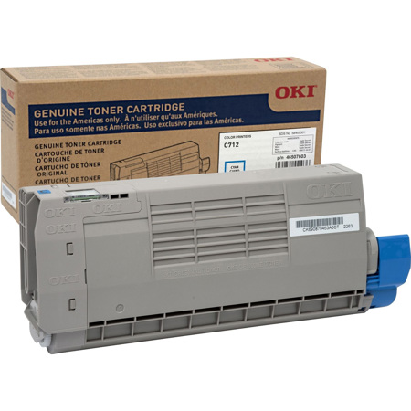 OKI Data Toner Cartridge for C712dn and 712n Printers, Cyan