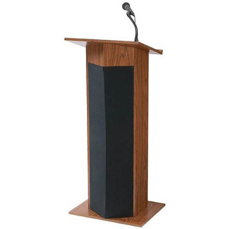 Oklahoma Sound Power Plus Floor Lectern, Medium Oak Finish