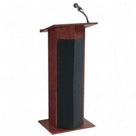 Oklahoma Sound Power Plus Floor Lectern, Mahogany Finish